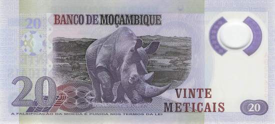 Mosambik p149a 20 Meticais 2011